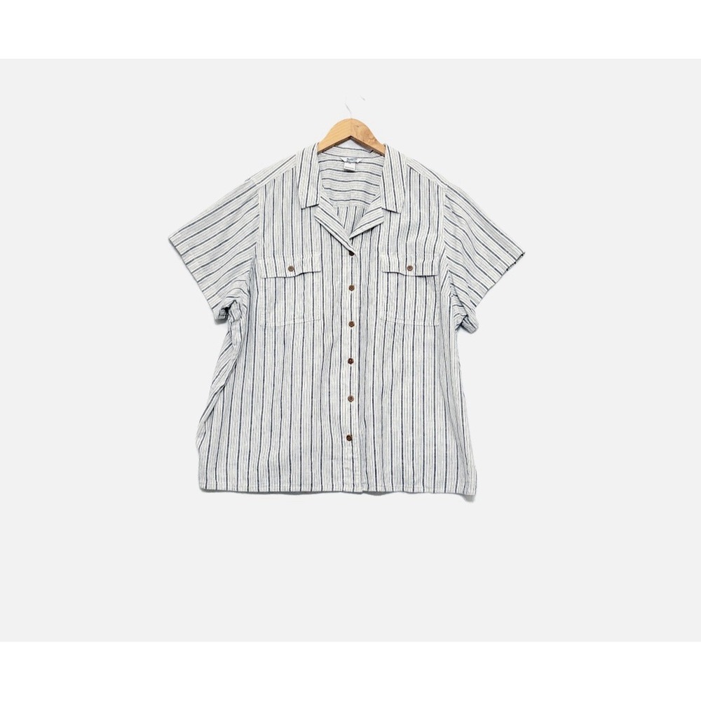 Duluth Trading Artisan Untucked Camp Shirt 3X Hemp Organic Cotton Button Up Top